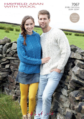 Sweaters in Hayfield Aran with Wool - 7067 - Downloadable PDF