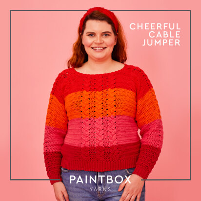 Cheerful Cable Jumper - Free Jumper Crochet Pattern For Women in Paintbox Yarns Cotton Aran by Paintbox Yarns