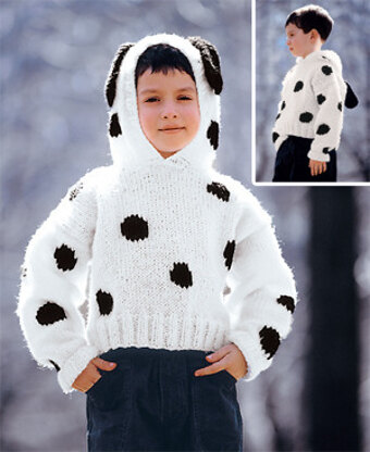 Dalmatian Pullover Knit in Lion Brand Jiffy - 1210A