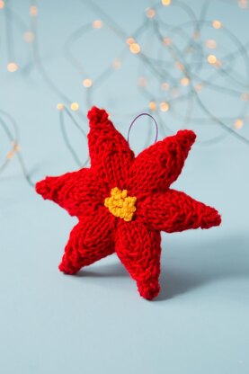 Knit Poinsettia Ornament