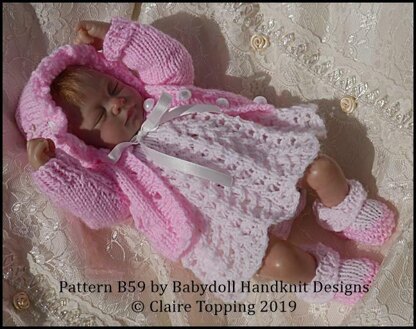 Lacy Dress Set with Flower motif 7-12” doll