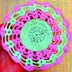 A Crochet Pink And Yellow coaster