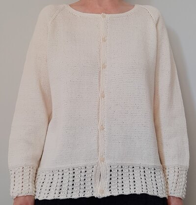 Lacy-rib cardigan