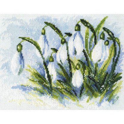 RTO Early Snowdrops Cross Stitch Kit - 25cm x 19cm