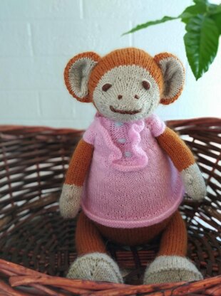 Arisha monkey knitting pattern.Knitted doll patterns, Animal knitting patterns