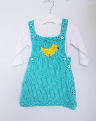 Chick Pinafore for baby 0-3ys