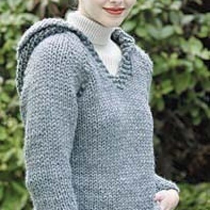 Knitted Double-Strand Turtleneck in Lion Brand Wool-Ease Thick & Quick -  928, Knitting Patterns