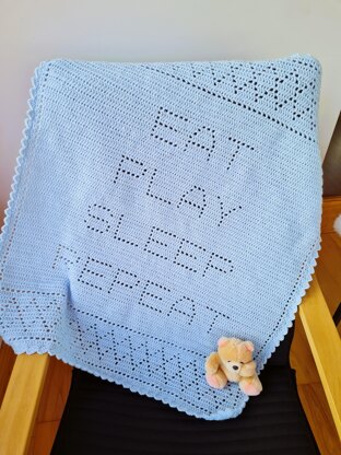 Eat Play Sleep Repeat Filet Blanket