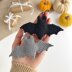 Crochet bat pattern no sew Amigurumi bat keychain charm Halloween ornament Car mirror hanger Keyring