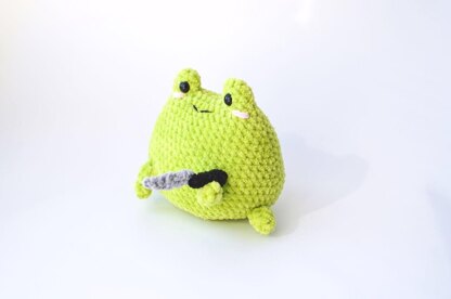 Plush meme knife frog
