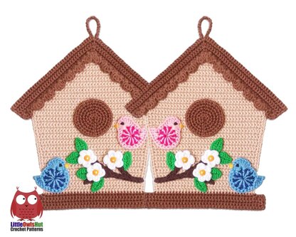 319 Birdhouse décor potholder