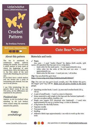Cute Bear Cookie (crochet)