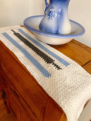 Color Block Crochet Table Runner