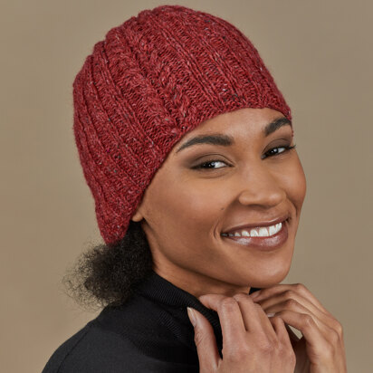 Preston Hat - Knitting Pattern for Women in Tahki Yarns Donegal Tweed Fine