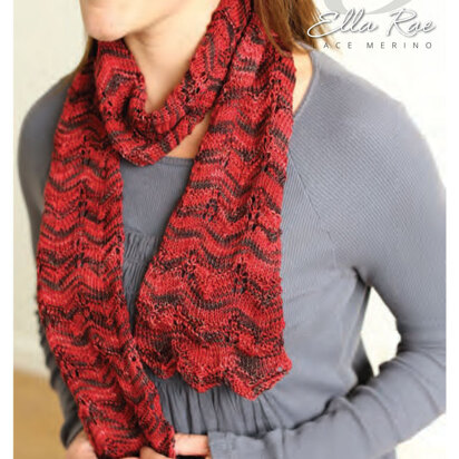 Lace-Panelled Scarf in Ella Rae Lace Merino - ER14-02 - Downloadable PDF