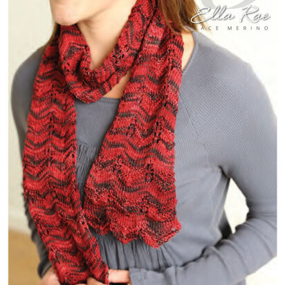 Lace-Panelled Scarf in Ella Rae Lace Merino - ER14-02