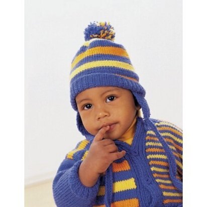 Funny Stripes Hat and Cardigan Set in Patons Astra - knitting pattern