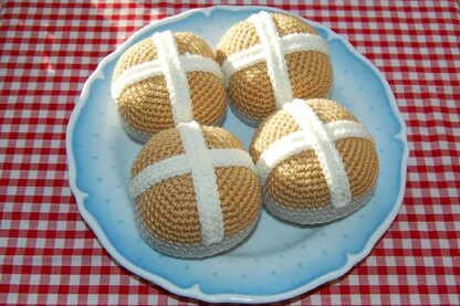 Crochet Pattern for Easter Hot Cross Buns - Crochet Kitchen