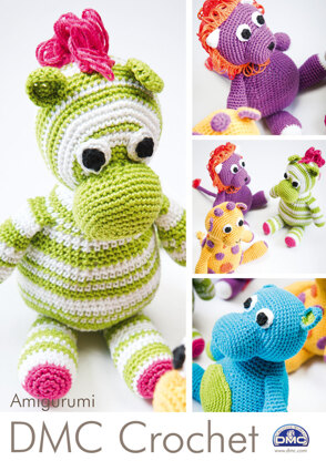 Safari Animals Toys in DMC Petra Crochet Cotton Perle No. 3 - 14969L/2