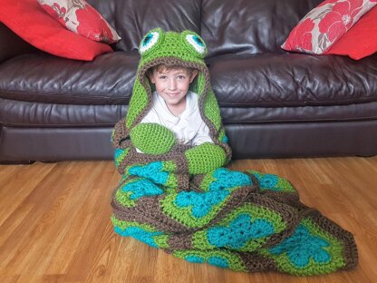 2in1 Sea Turtle Tortoise Hooded Blanket Crochet Pattern