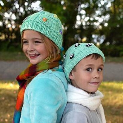Boxed Buttons Hats - Worsted & Bulky