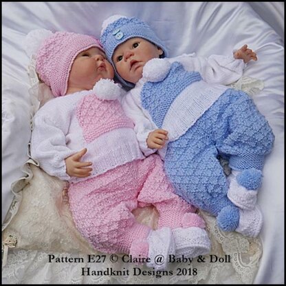 Bobble Hat Motif Set Set 16-22” dolls/newborn/0-3m baby