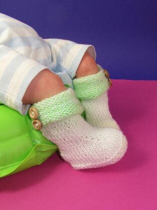 Easy Baby Double Cuff Marble Booties