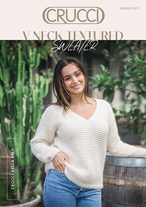 2311 V Neck Textured Sweater