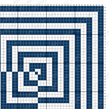 Optical Illusion Blanket C2C CROCHET PATTERN 53×53 inches Deep Blue Mosaic Afghan