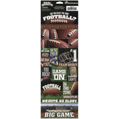 Reminisce Real Sports Cardstock Stickers 4.25"X13" - Football Graphic