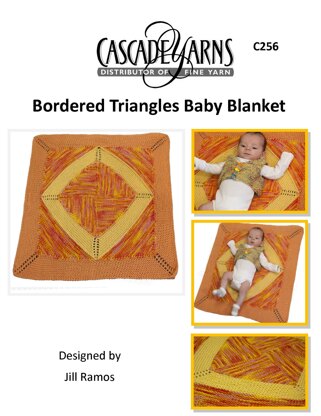 Bordered Triangles Baby Blanket in Cascade Yarns - C256 - Downloadable PDF
