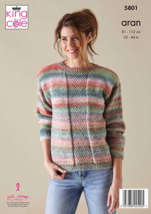 Cardigan and Sweater Knitted in King Cole Acorn Aran - 5801 - Downloadable PDF