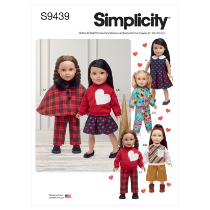 Simplicity 18in Doll Clothes S9439 - Paper Pattern, Size One size
