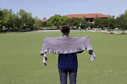 Frilled rainbow shawl