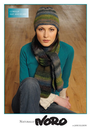 Cowslip Hat and Scarf in Noro Silk Garden