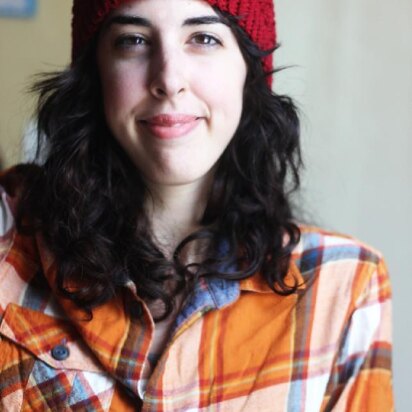 Red Lace Crochet Beanie