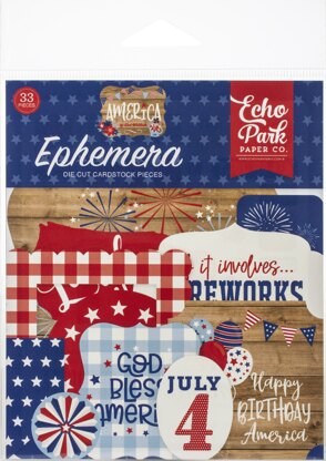 Echo Park Paper Echo Park Cardstock Ephemera 33/Pkg - America