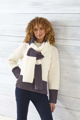 Sweater & Scarf in King Cole Wildwood Chunky - 5895PDF