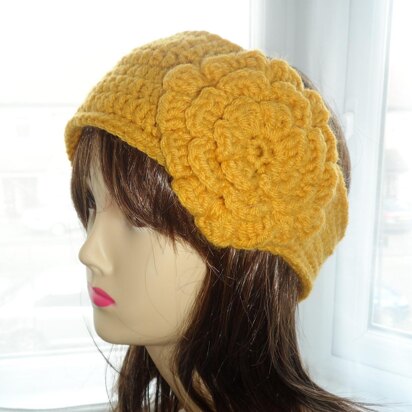 Crochet Headband Pattern with flower