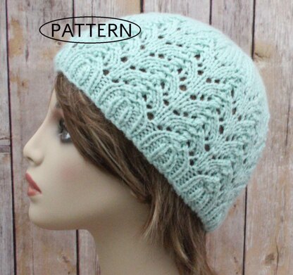 Knitting Pattern ladies hat beanie UK & USA Terms #16