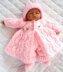 Dolls clothes knitting pattern Cable Matinee Coat, leggings, Hat and Boots