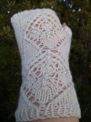 Frosted Winterberry Fingerless Gloves