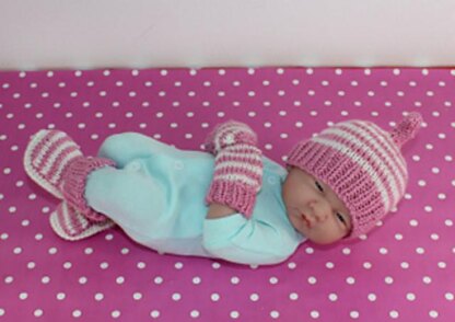 Baby Easy Stripe Stalk Beanie, Booties & Mittens