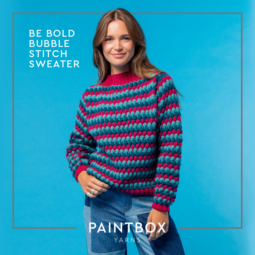 Knitting pattern for an adult pullover with textured stitches