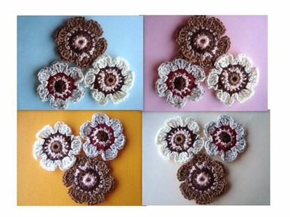 633-F, CROCHET FLOWER