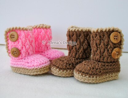 Two-Button Baby Booties Set