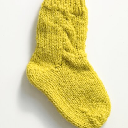 Cabled Socks in Lion Brand Wool-Ease - 70242A
