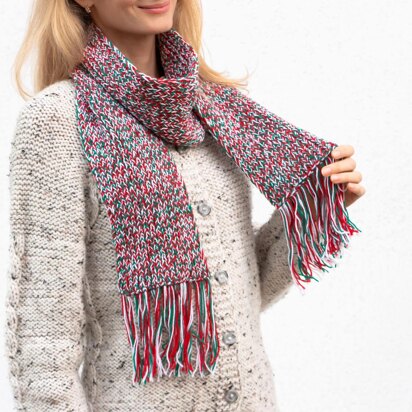 Knitting Pattern Christmas Melange Scarf