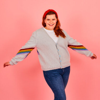 Cosy Rainbow Cardigan - Free Cardigan Knitting Pattern For Women in Paintbox Yarns Simply Aran by Paintbox Yarns
