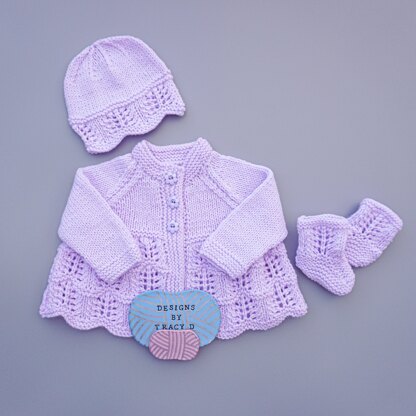 Isabella Baby Cardigan, Hat & Booties knitting pattern